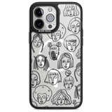 Girl Portrait Doodles Phone Case iPhone 13 Pro Max / Magsafe Black Impact Case Blanc Space