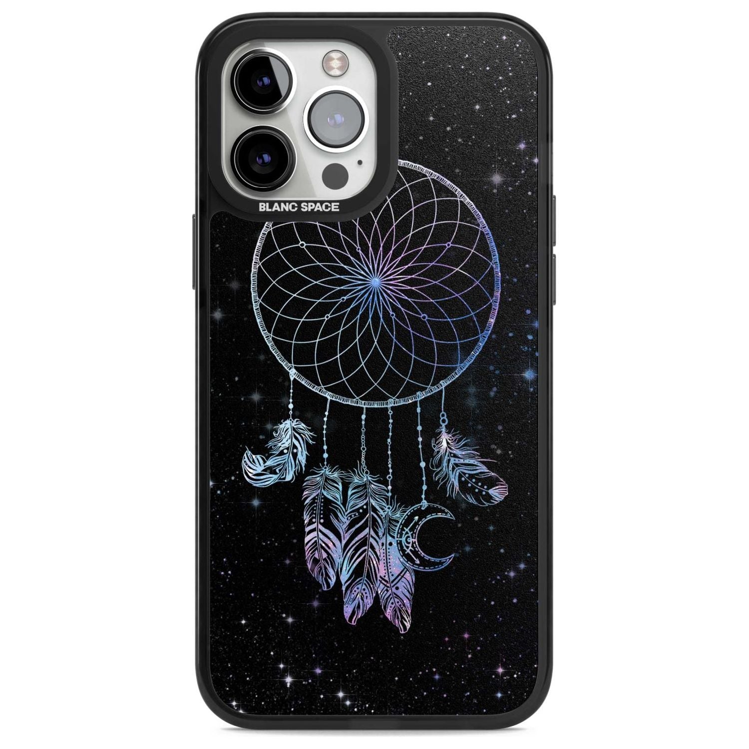 Dreamcatcher Space Stars Galaxy Print Phone Case iPhone 13 Pro Max / Magsafe Black Impact Case Blanc Space