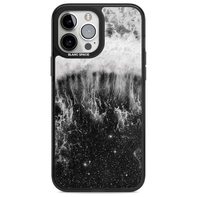 Ocean Wave Galaxy Print Phone Case iPhone 13 Pro Max / Magsafe Black Impact Case Blanc Space