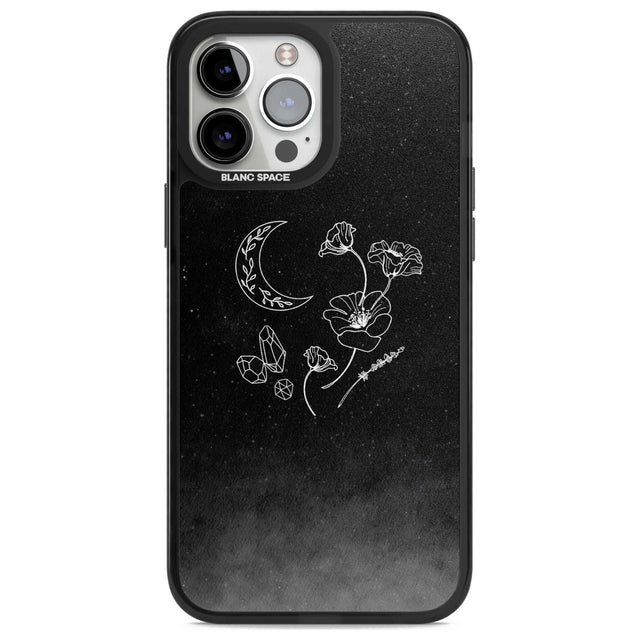 Crescent Moon Collection Phone Case iPhone 13 Pro Max / Magsafe Black Impact Case Blanc Space