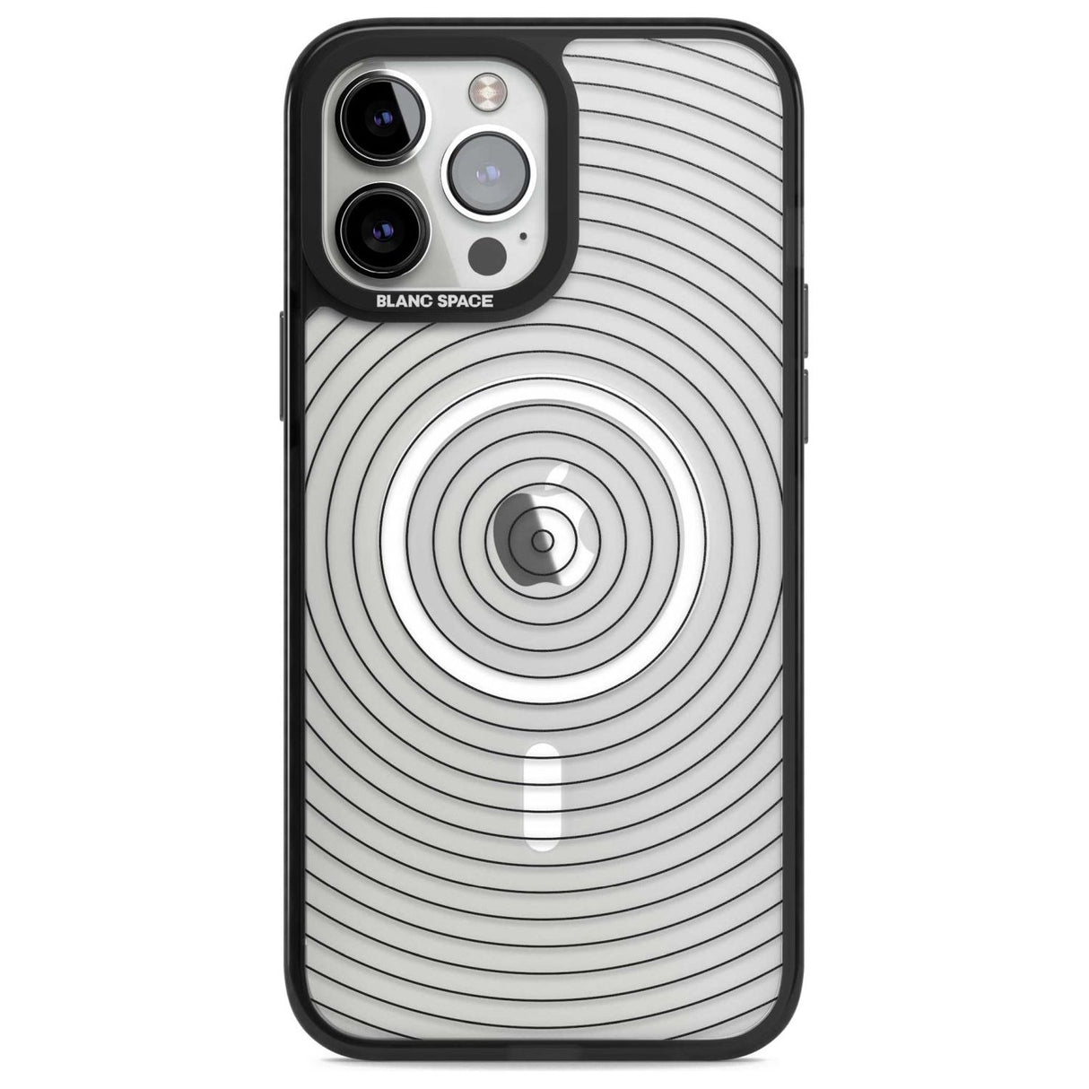 Abstract Lines: Circles Phone Case iPhone 13 Pro Max / Magsafe Black Impact Case Blanc Space