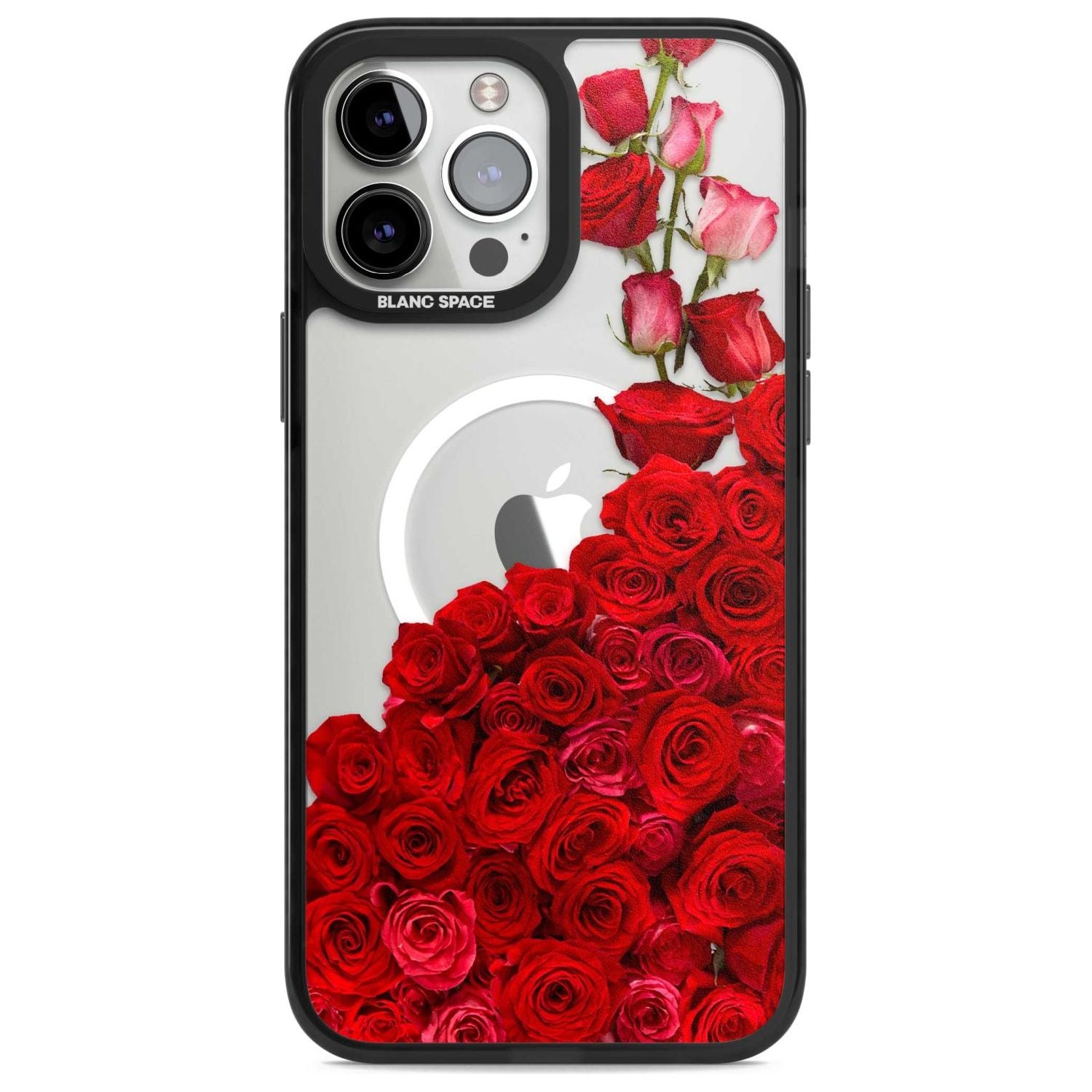 Floral Roses Phone Case iPhone 13 Pro Max / Magsafe Black Impact Case Blanc Space