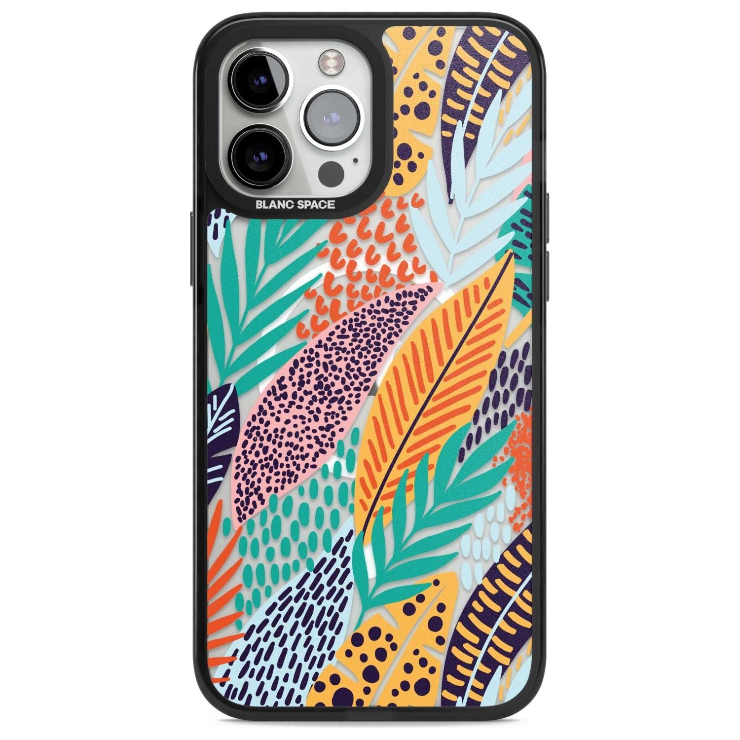 Colourful Leaves Mixture Phone Case iPhone 13 Pro Max / Magsafe Black Impact Case Blanc Space