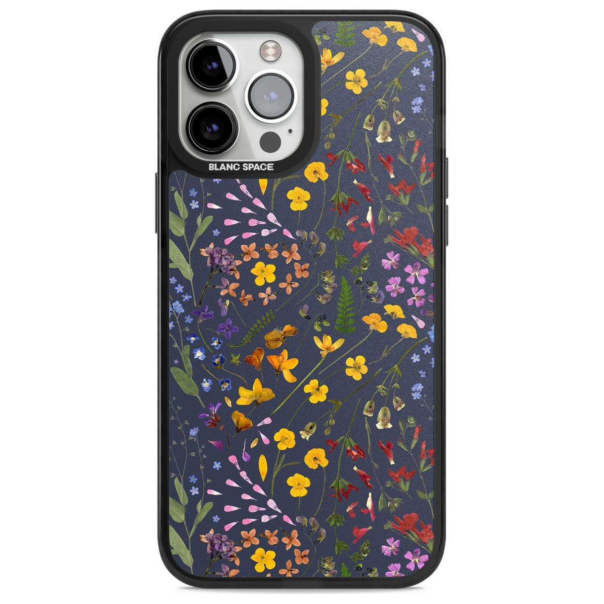 Wildflower & Leaves Cluster Design - Navy