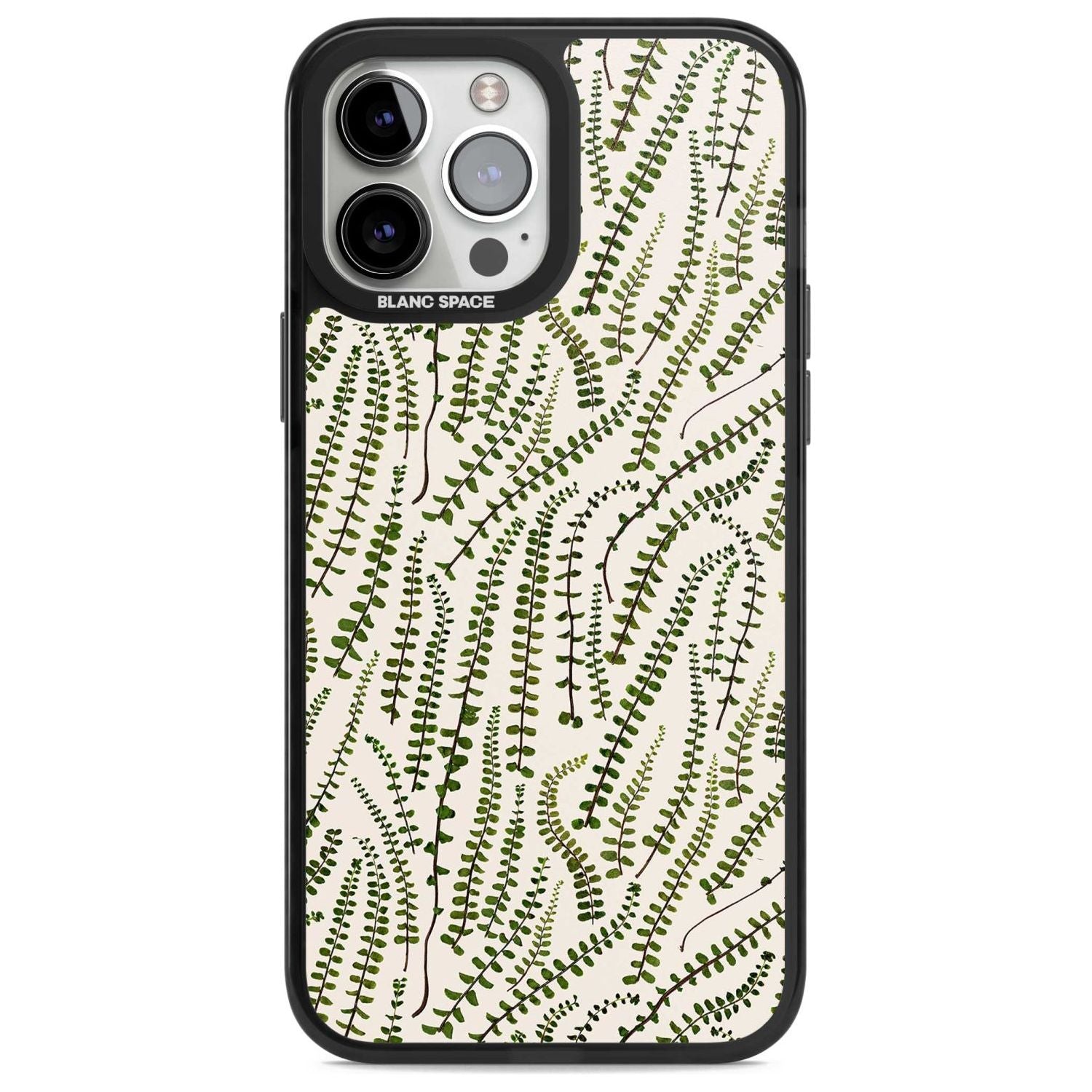 Fern Leaf Pattern Design - Cream Phone Case iPhone 13 Pro Max / Magsafe Black Impact Case Blanc Space