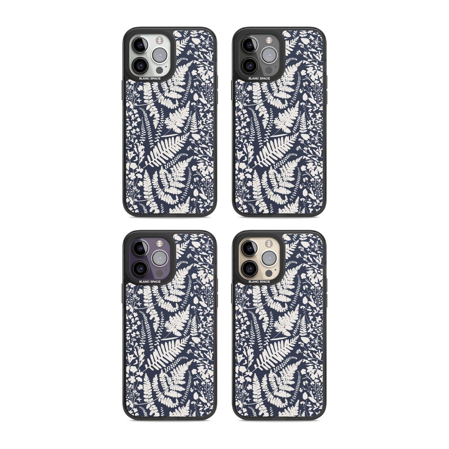 Wildflowers & Ferns On Navy