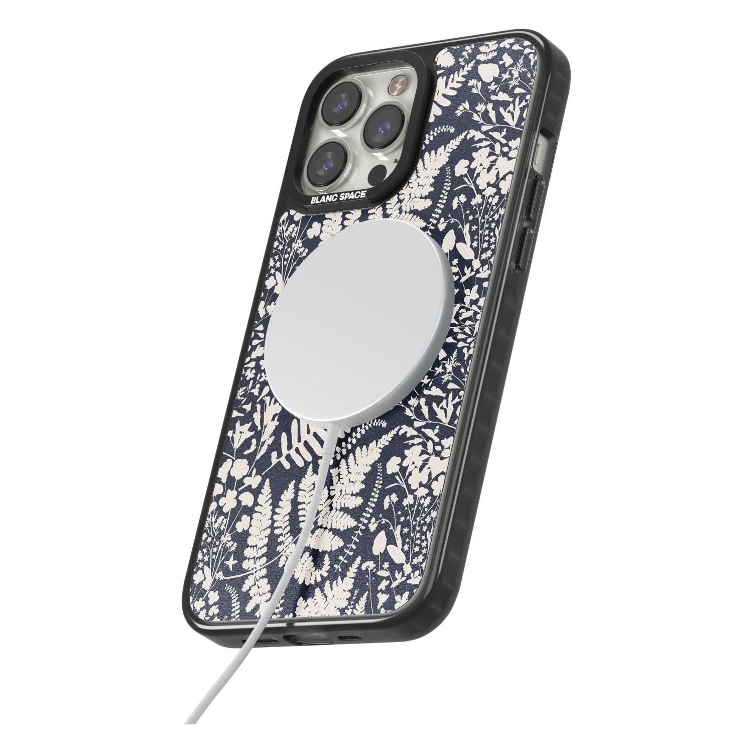 Wildflowers & Ferns On Navy