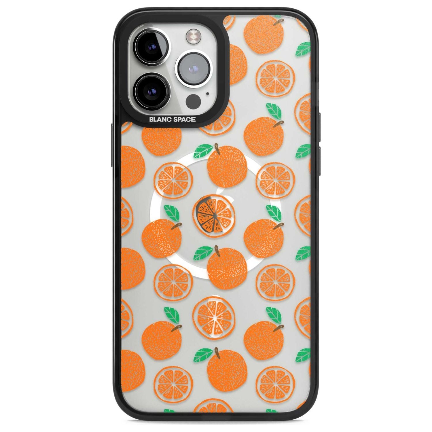Orange Pattern Phone Case iPhone 13 Pro Max / Magsafe Black Impact Case Blanc Space