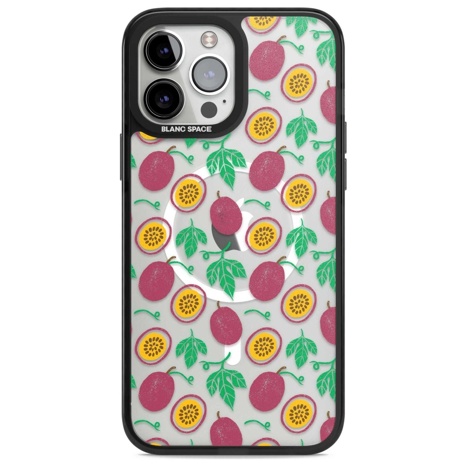 Passion Fruit Pattern Phone Case iPhone 13 Pro Max / Magsafe Black Impact Case Blanc Space
