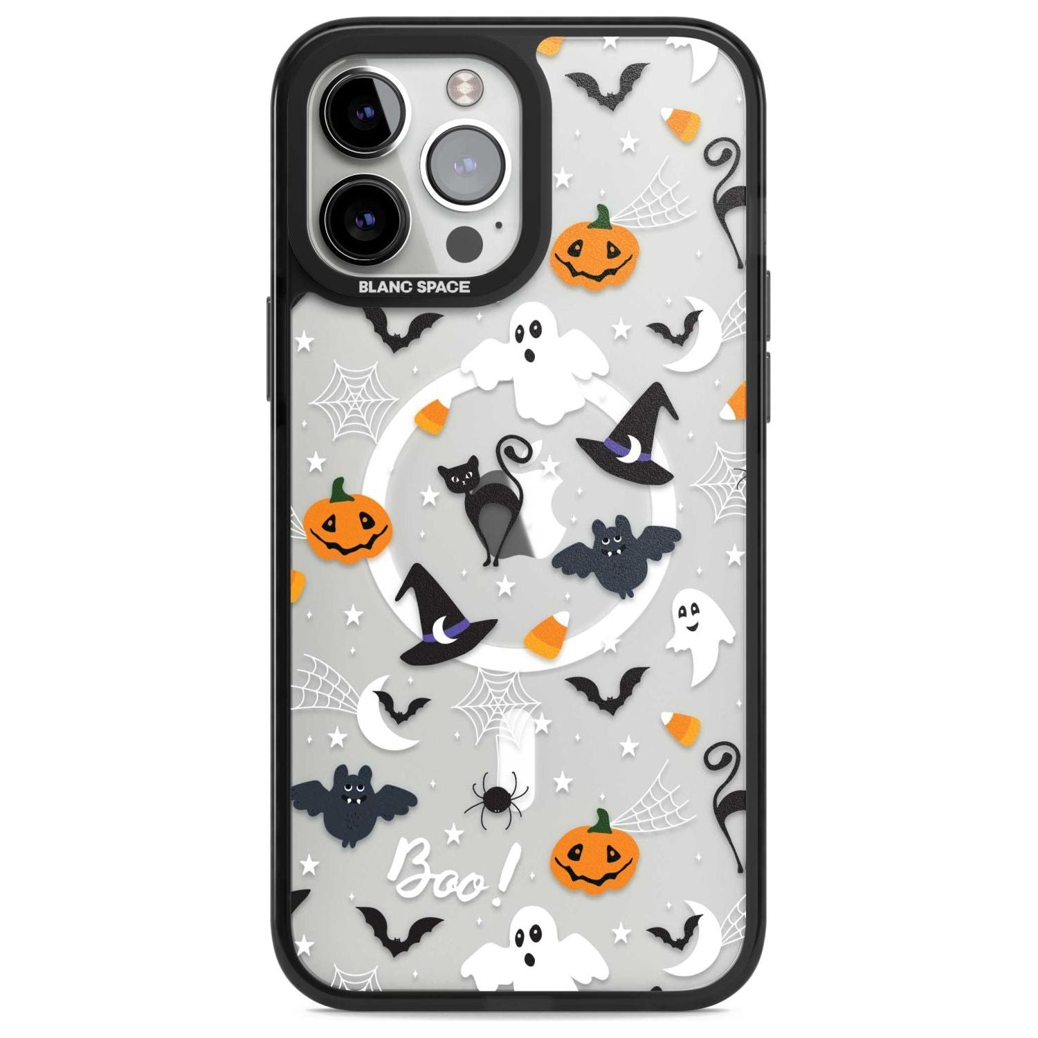 Halloween Mix Pattern Phone Case iPhone 13 Pro Max / Magsafe Black Impact Case Blanc Space