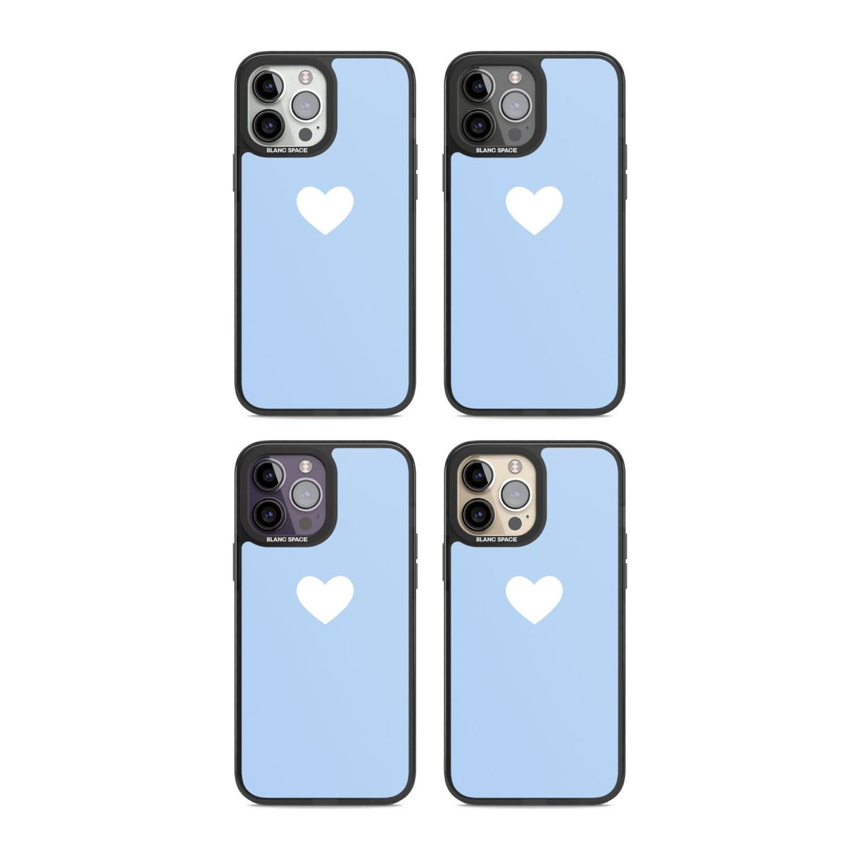 Single Heart Design: White & Baby Blue