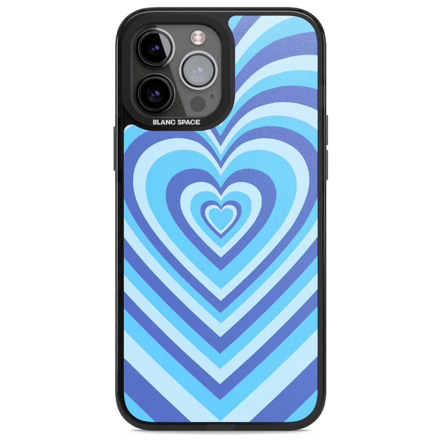 Blue Heart Illusion Phone Case iPhone 13 Pro Max / Magsafe Black Impact Case Blanc Space