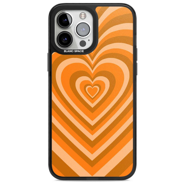 Orange Heart Illusion Phone Case iPhone 13 Pro Max / Magsafe Black Impact Case Blanc Space