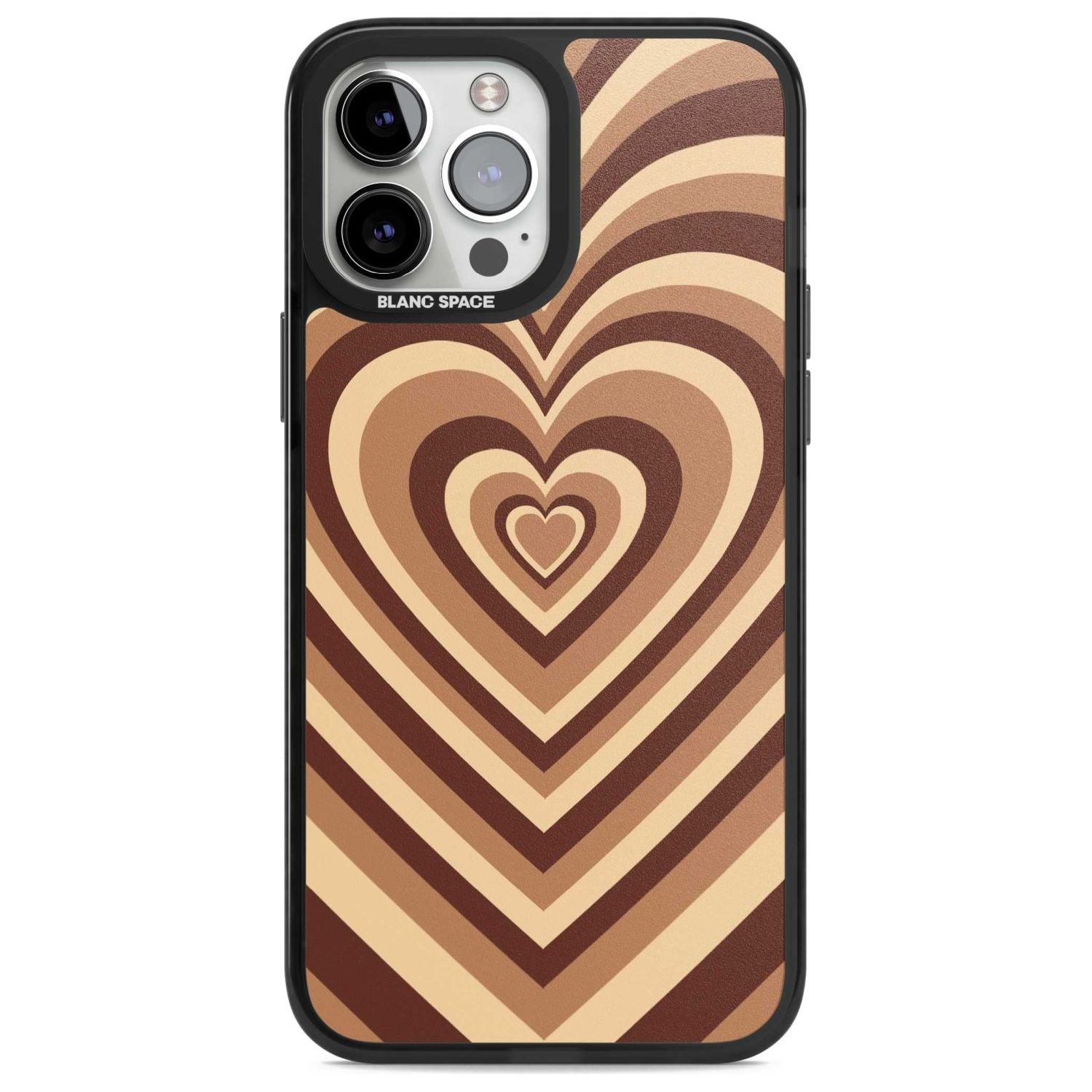 Latte Heart Illusion Phone Case iPhone 13 Pro Max / Magsafe Black Impact Case Blanc Space