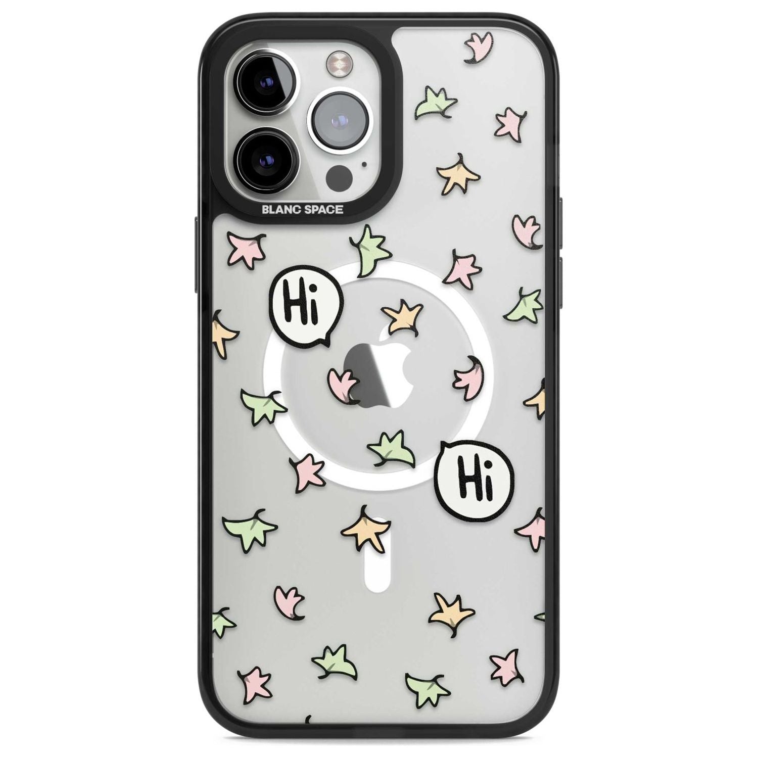 Heartstopper Leaves Pattern Phone Case iPhone 13 Pro Max / Magsafe Black Impact Case Blanc Space