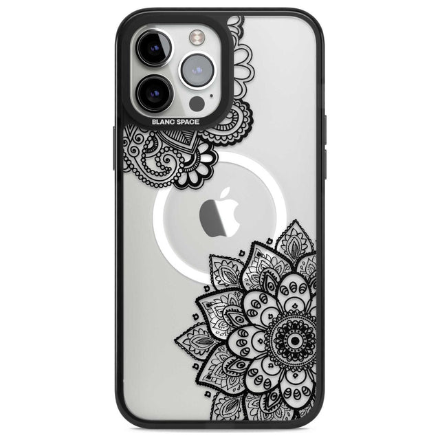 Black Henna Florals Phone Case iPhone 13 Pro Max / Magsafe Black Impact Case Blanc Space