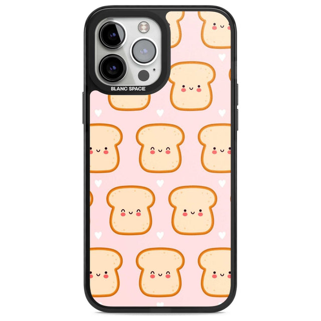 Bread Faces Kawaii Pattern Phone Case iPhone 13 Pro Max / Magsafe Black Impact Case Blanc Space