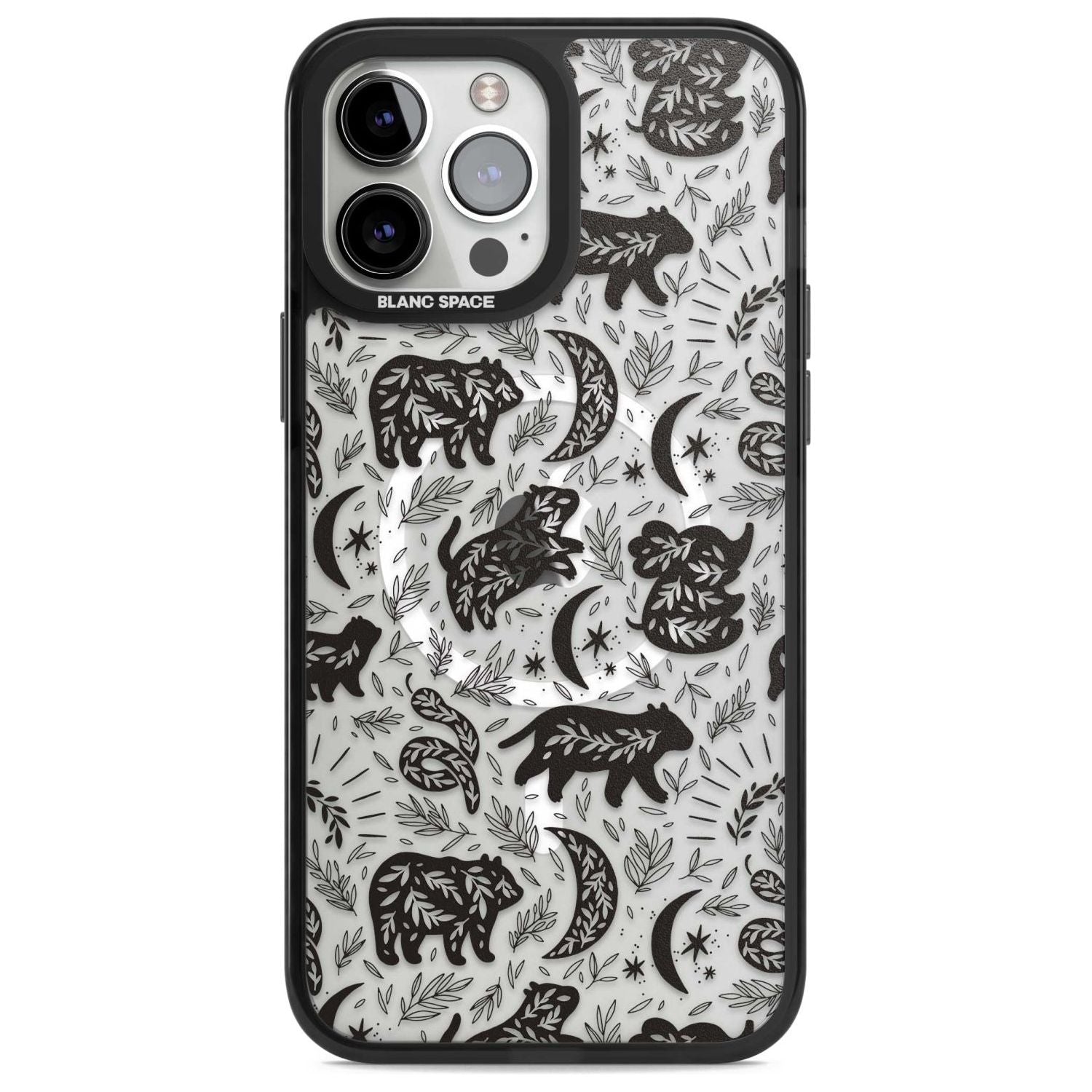 Leafy Bears Phone Case iPhone 13 Pro Max / Magsafe Black Impact Case Blanc Space