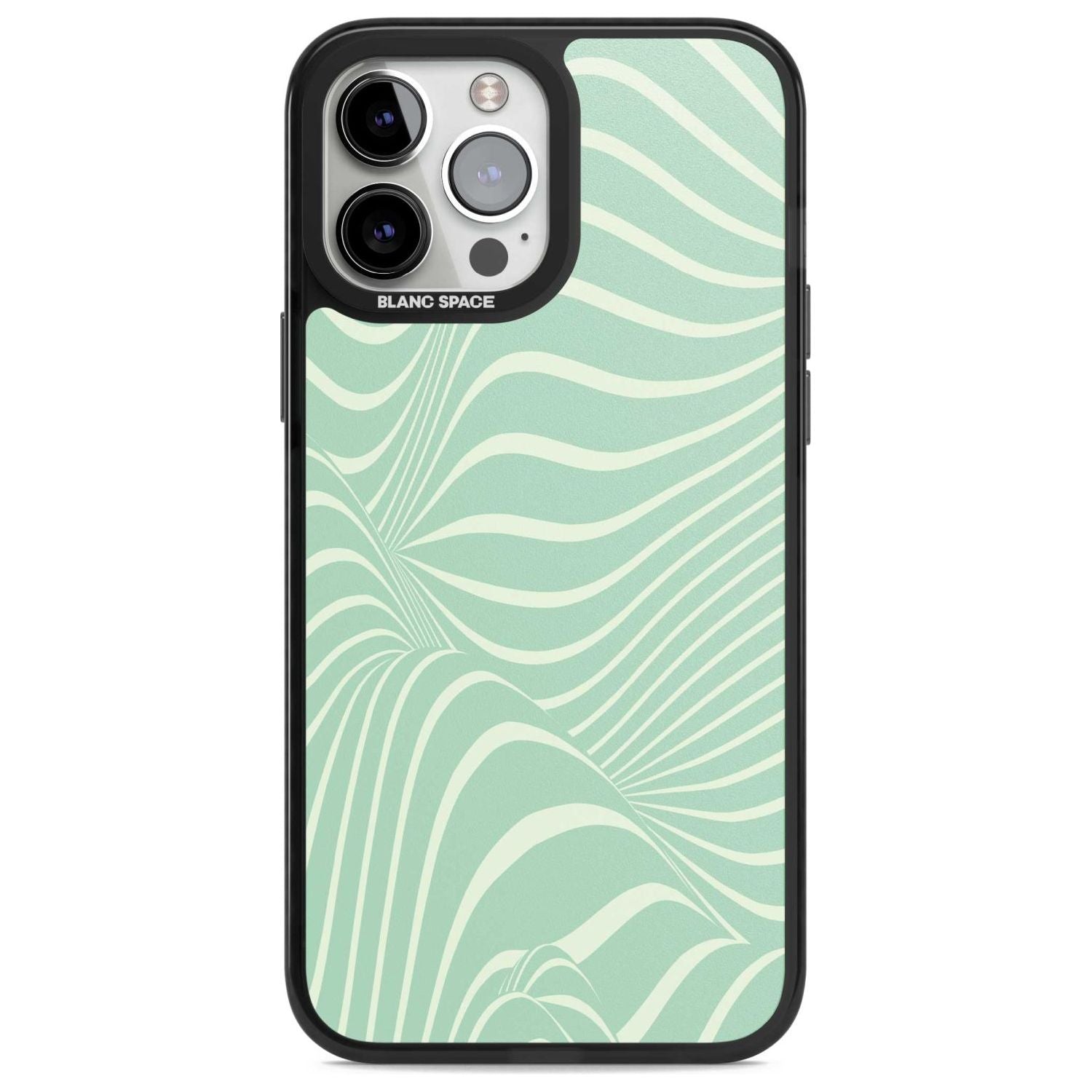 Mint Green Distorted Line Phone Case iPhone 13 Pro Max / Magsafe Black Impact Case Blanc Space