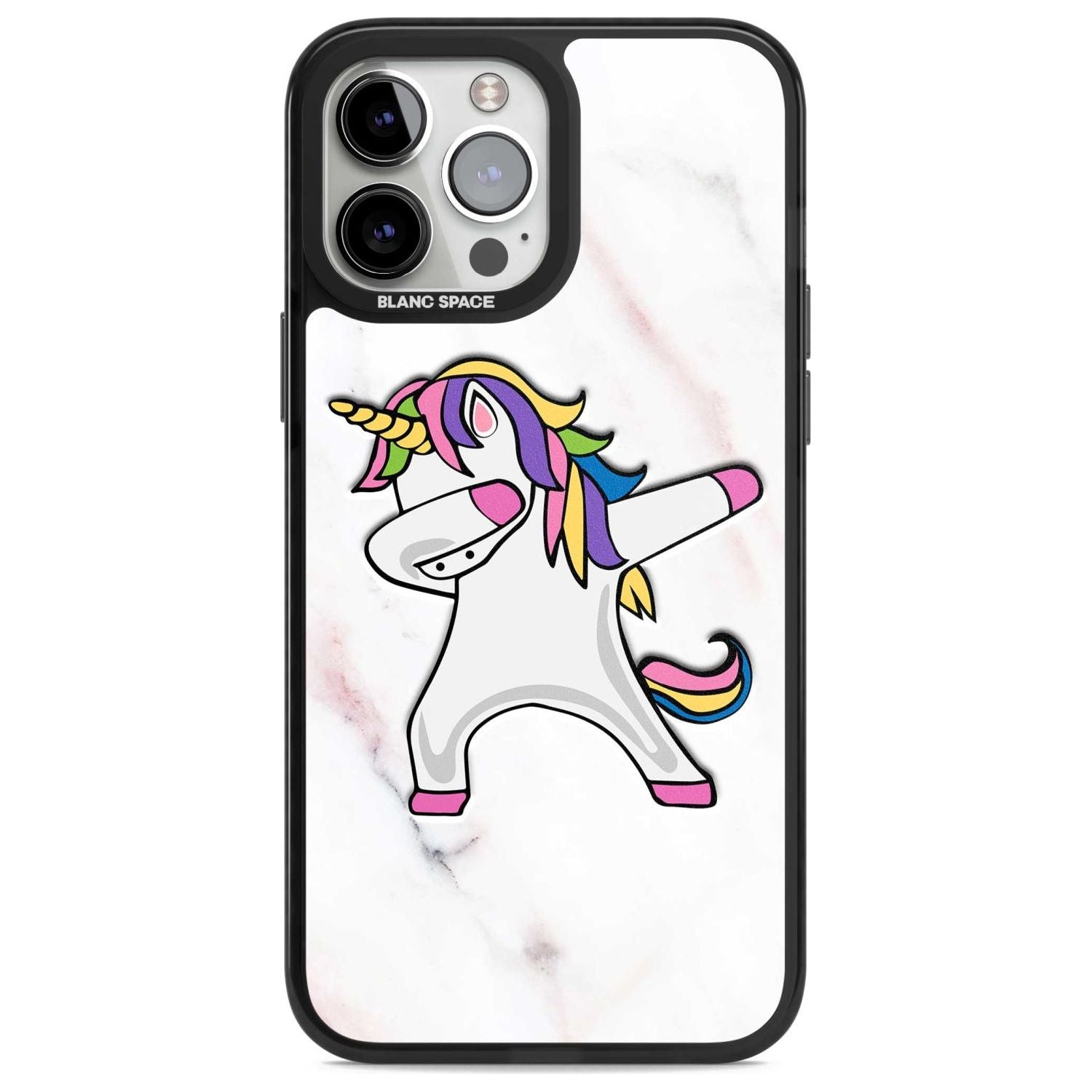 Designer Marble Unicorn Dab Phone Case iPhone 13 Pro Max / Magsafe Black Impact Case Blanc Space