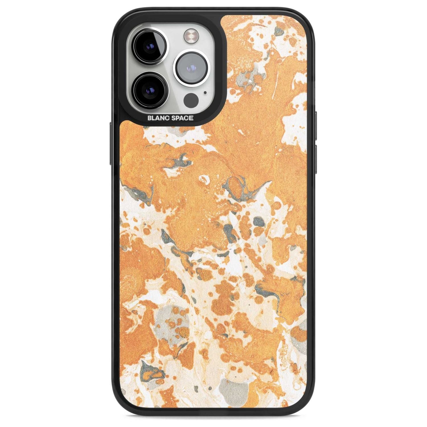 Orange Marbled Paper Pattern