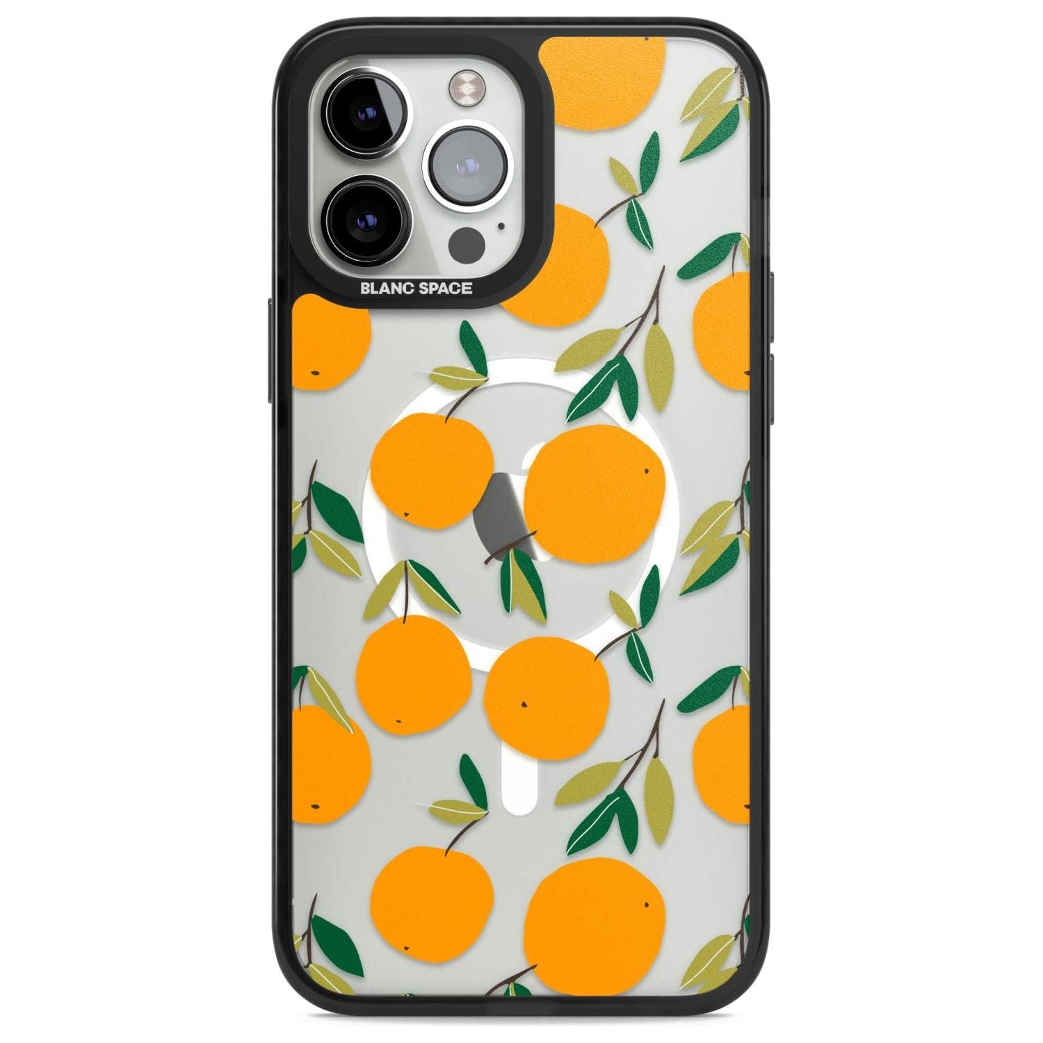 Oranges Pattern Phone Case iPhone 13 Pro Max / Magsafe Black Impact Case Blanc Space