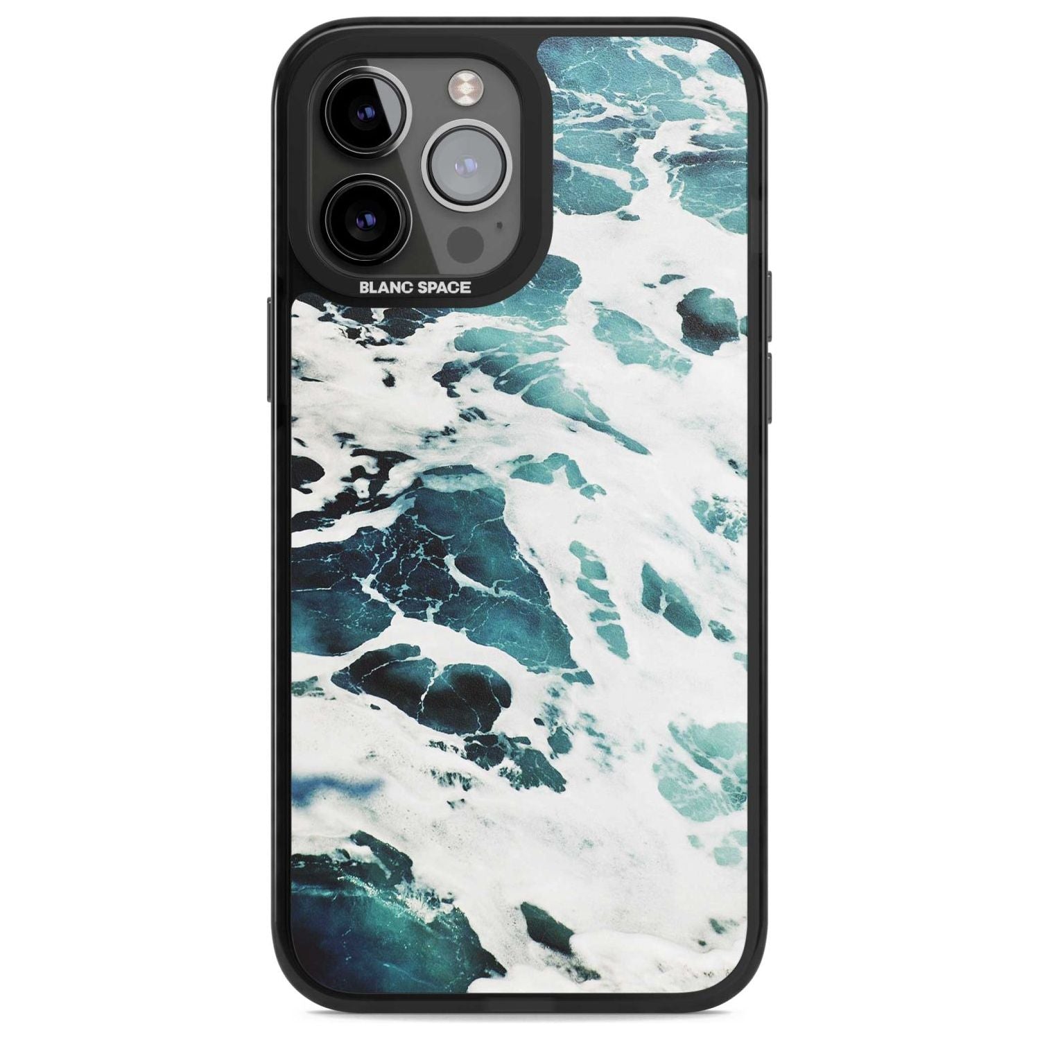 Ocean Waves Photograph Phone Case iPhone 13 Pro Max / Magsafe Black Impact Case Blanc Space