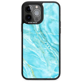 Bright Blue Onyx Marble Phone Case iPhone 13 Pro Max / Magsafe Black Impact Case Blanc Space