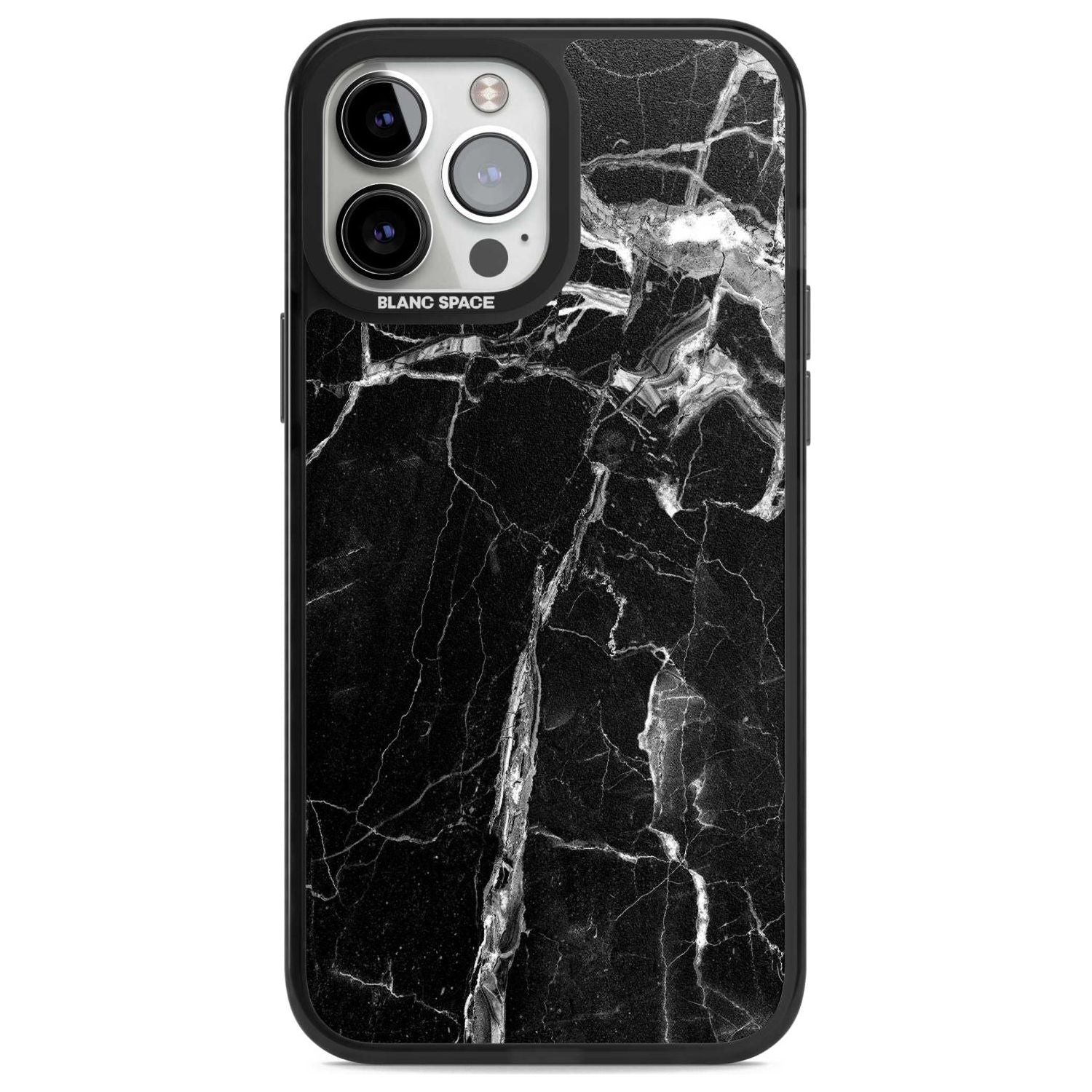 Black Onyx Marble Texture Phone Case iPhone 13 Pro Max / Magsafe Black Impact Case Blanc Space