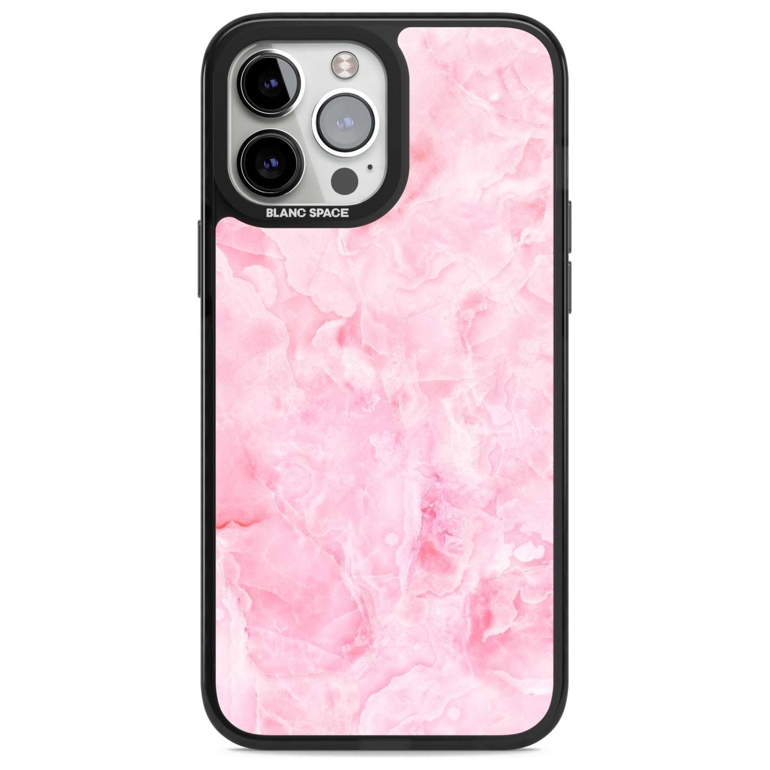 Bright Pink Onyx Marble Texture Phone Case iPhone 13 Pro Max / Magsafe Black Impact Case Blanc Space