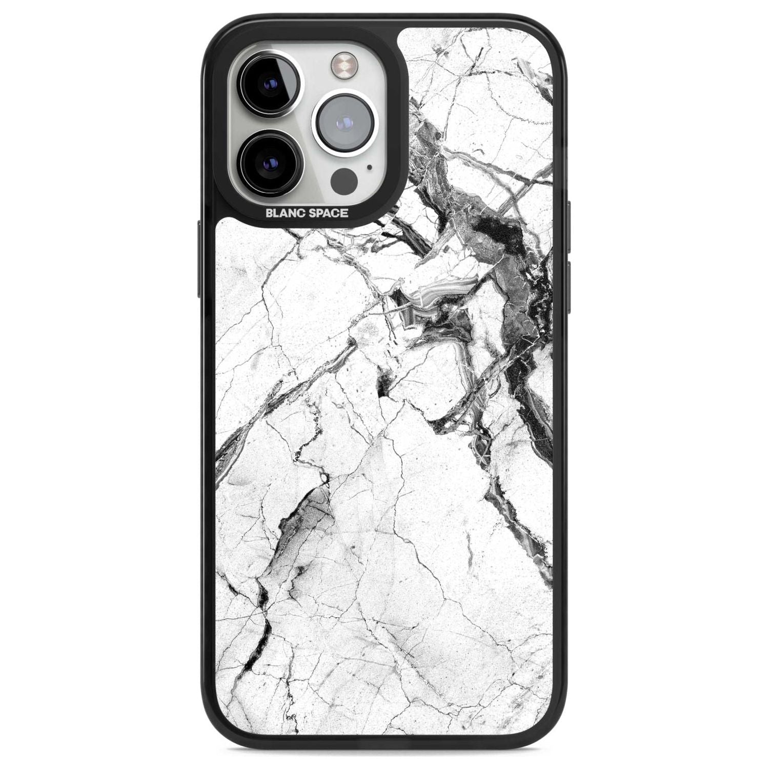 Black & White Stormy Marble Phone Case iPhone 13 Pro Max / Magsafe Black Impact Case Blanc Space