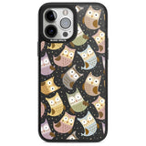 Cute Owl Pattern Phone Case iPhone 13 Pro Max / Magsafe Black Impact Case Blanc Space