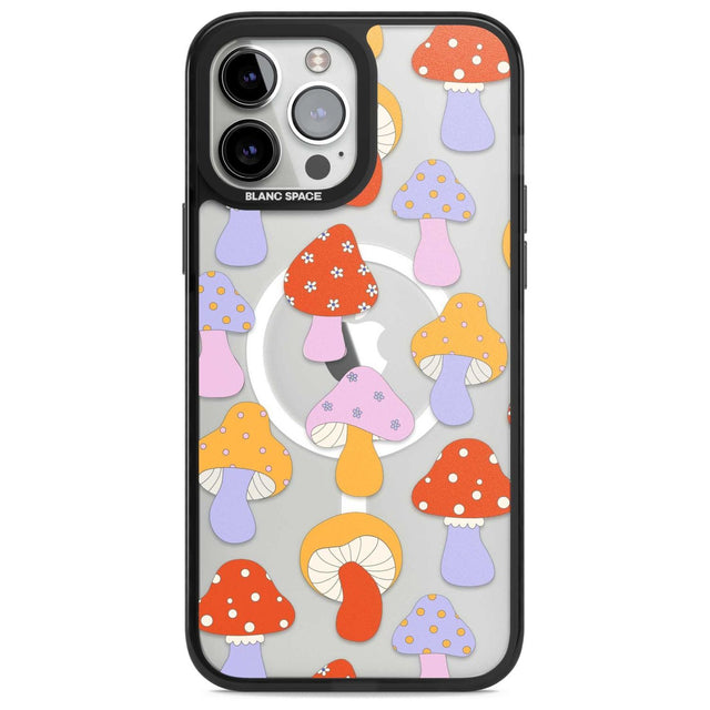 Happy Shrooms Phone Case iPhone 13 Pro Max / Magsafe Black Impact Case Blanc Space