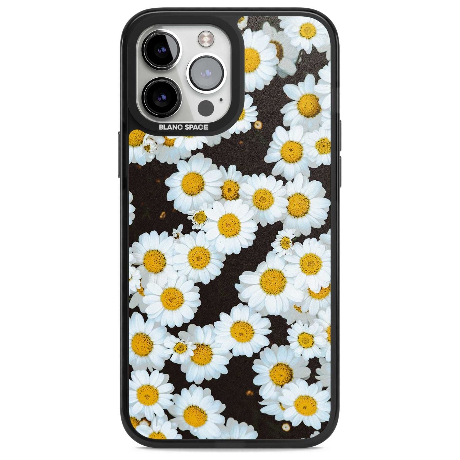 Daisies - Real Floral Photographs Phone Case iPhone 13 Pro Max / Magsafe Black Impact Case Blanc Space