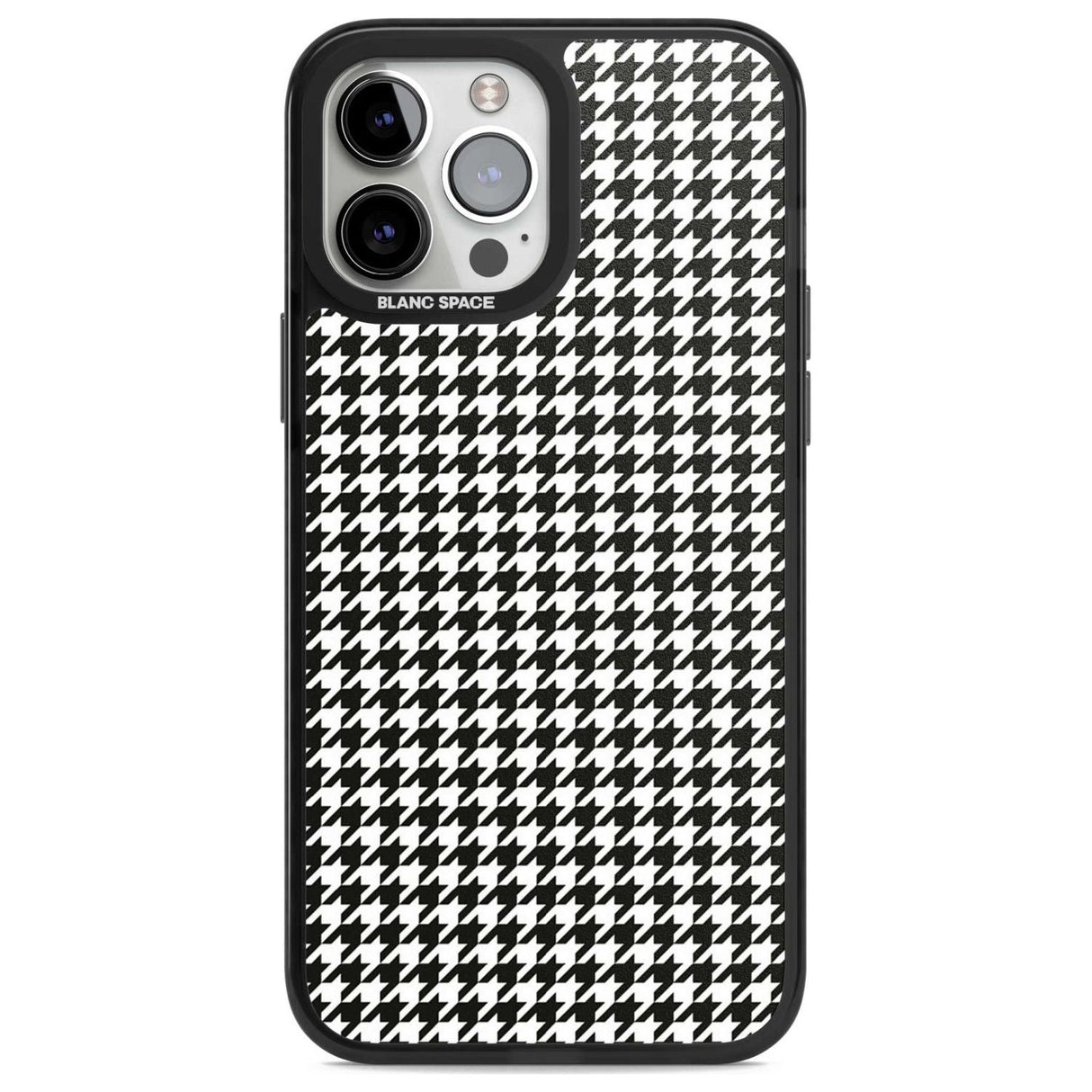 Chic Houndstooth Check Phone Case iPhone 13 Pro Max / Magsafe Black Impact Case Blanc Space