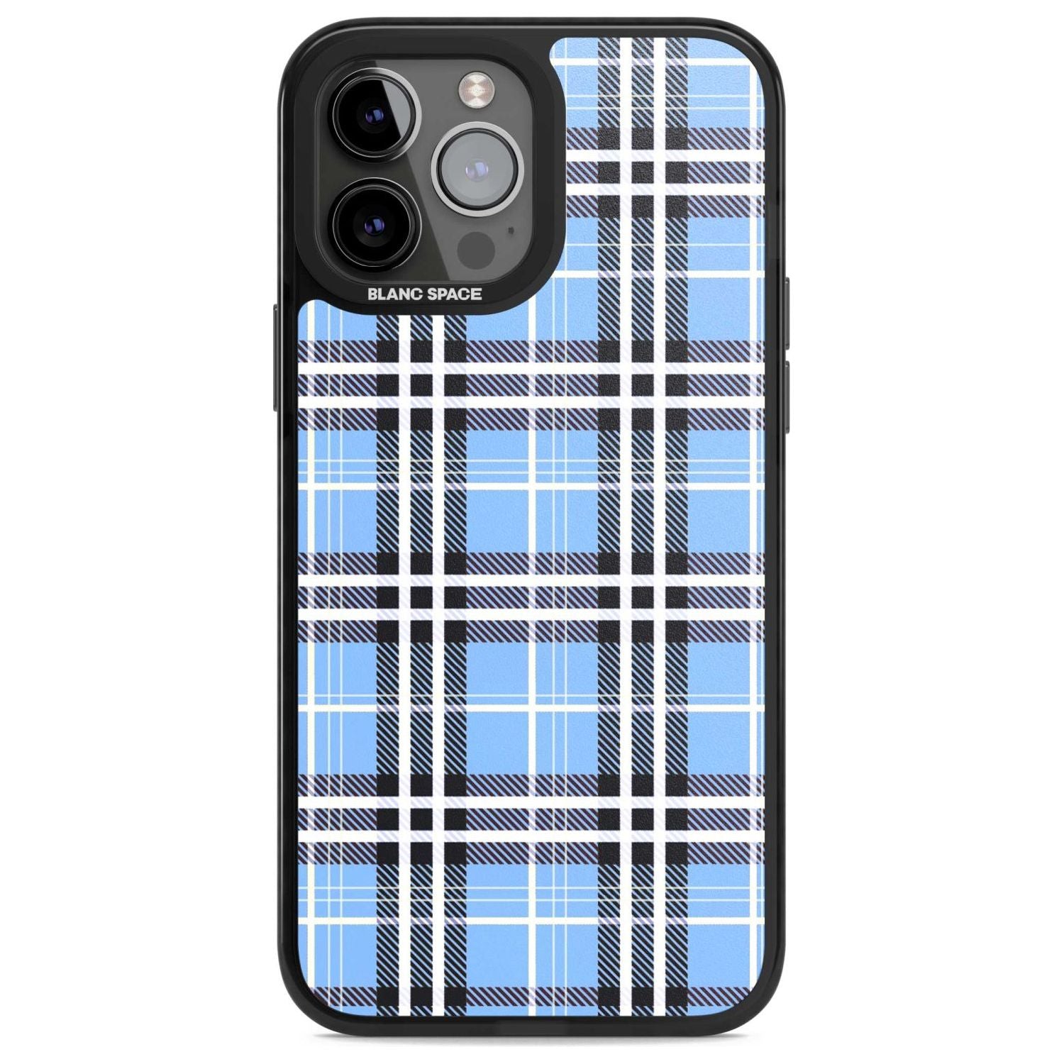 Blue Plaid Phone Case iPhone 13 Pro Max / Magsafe Black Impact Case Blanc Space