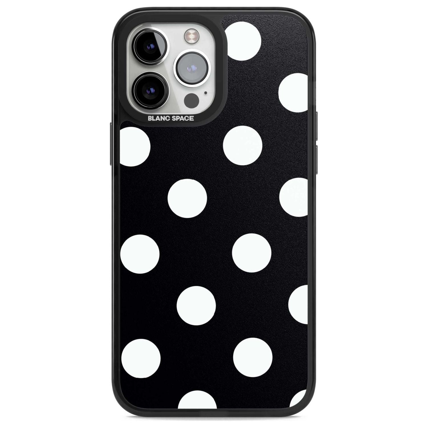 Chic Black Polka Dot Phone Case iPhone 13 Pro Max / Magsafe Black Impact Case Blanc Space