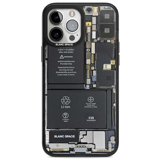 Circuit Board Teardown Phone Case iPhone 13 Pro Max / Magsafe Black Impact Case Blanc Space