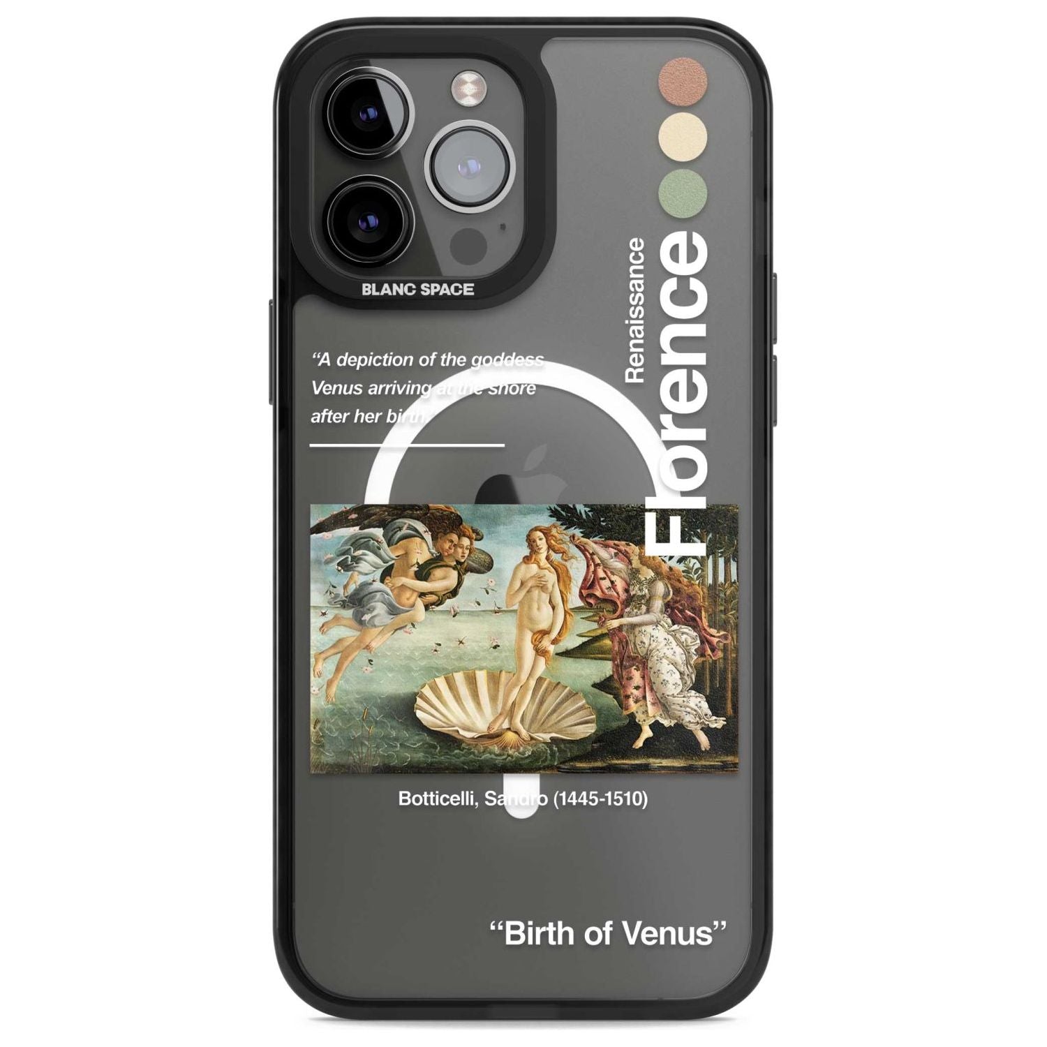 Birth of Venus Phone Case iPhone 13 Pro Max / Magsafe Black Impact Case Blanc Space