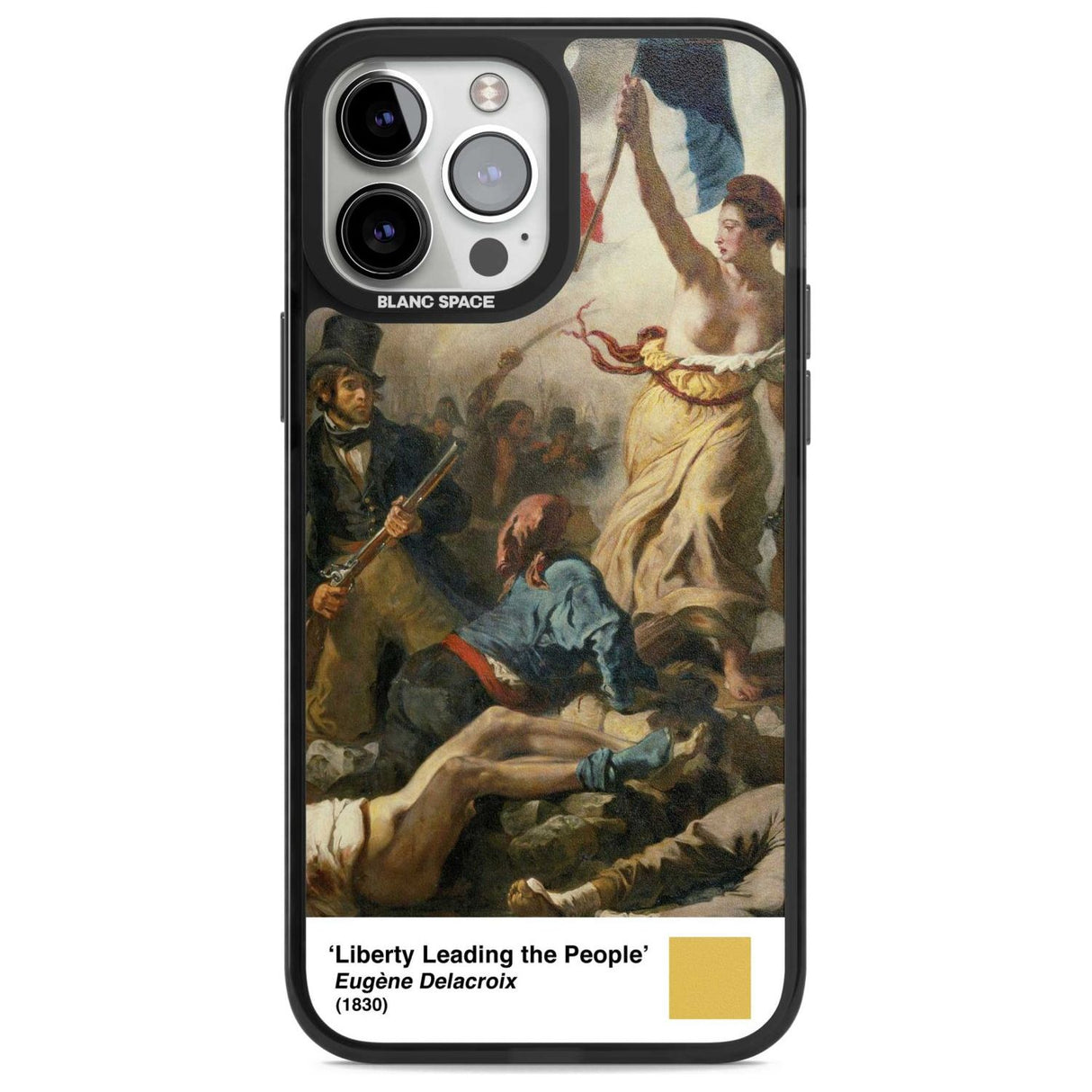Liberty Leading the People Phone Case iPhone 13 Pro Max / Magsafe Black Impact Case Blanc Space