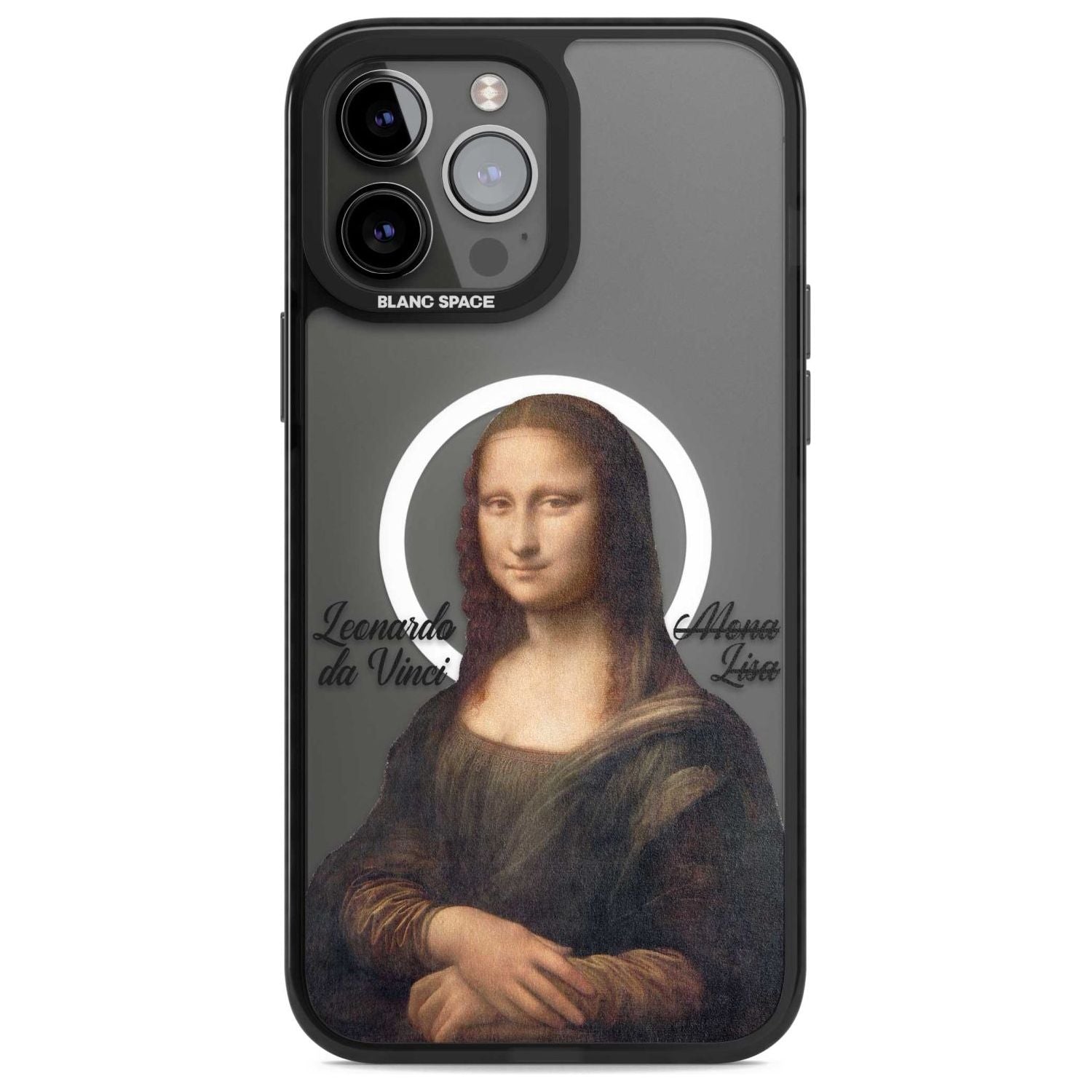 Mona Lisa Cutout Phone Case iPhone 13 Pro Max / Magsafe Black Impact Case Blanc Space