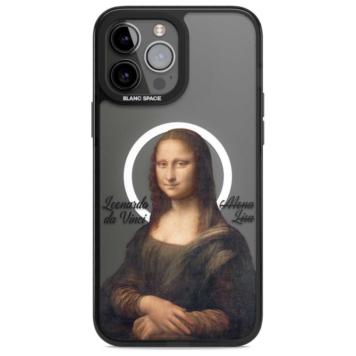 Mona Lisa Cutout Phone Case iPhone 13 Pro Max / Magsafe Black Impact Case Blanc Space