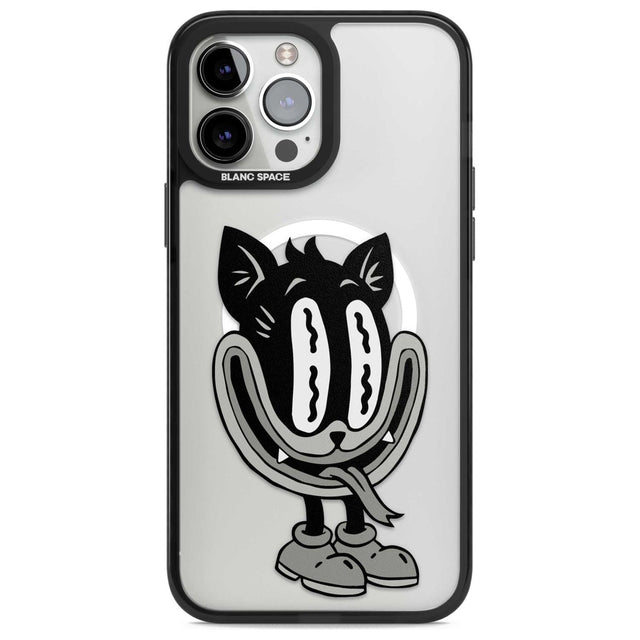 Faded Feline Phone Case iPhone 13 Pro Max / Magsafe Black Impact Case Blanc Space