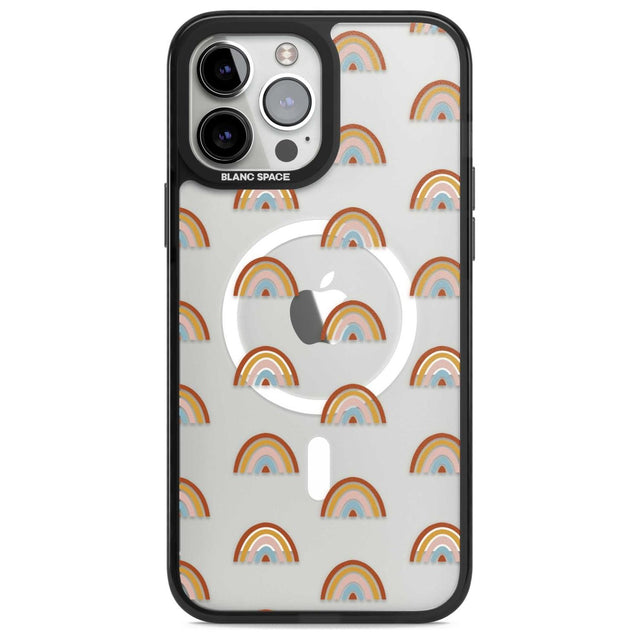 Cute Scandinavian Rainbows Phone Case iPhone 13 Pro Max / Magsafe Black Impact Case Blanc Space