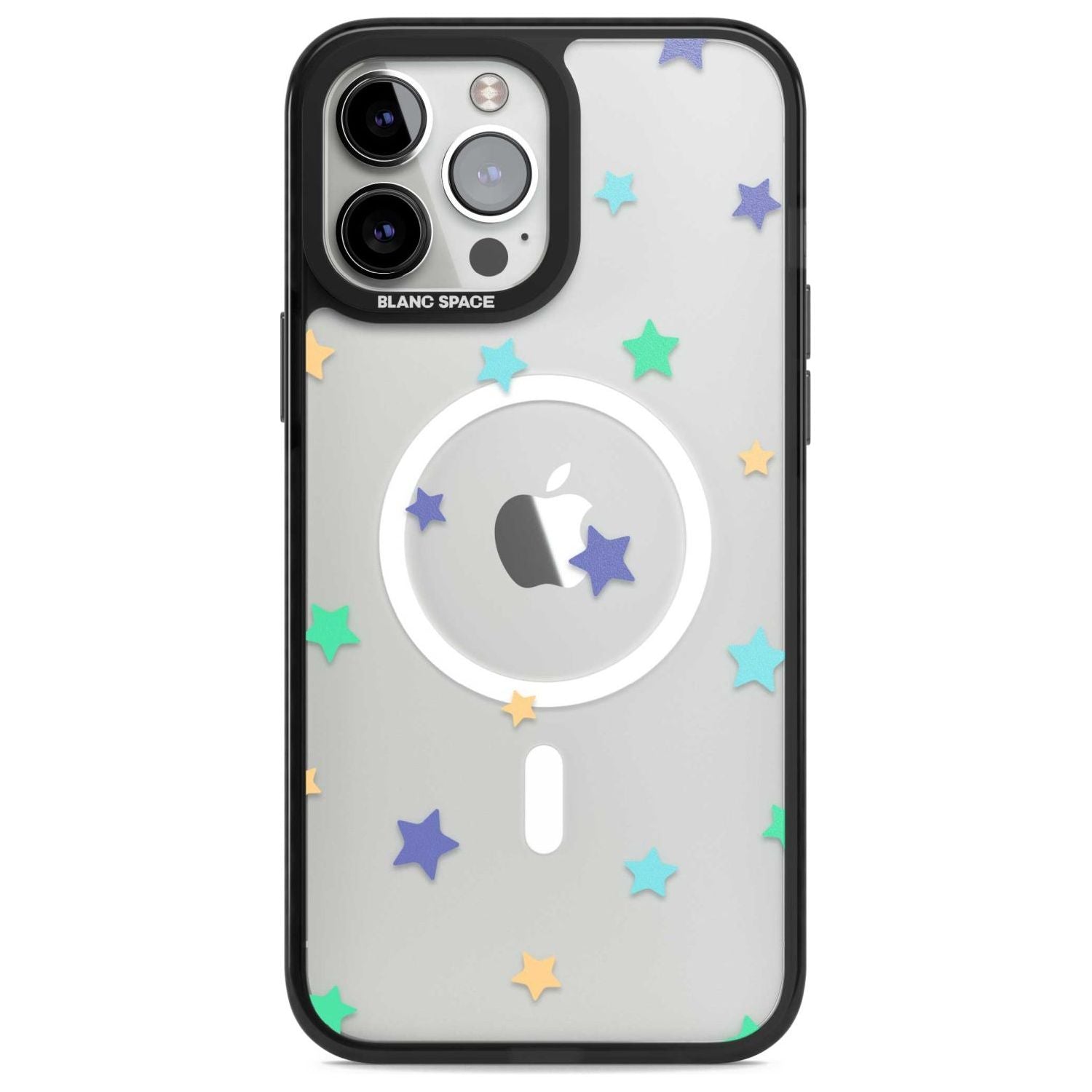 Pastel Stars Pattern Phone Case iPhone 13 Pro Max / Magsafe Black Impact Case Blanc Space