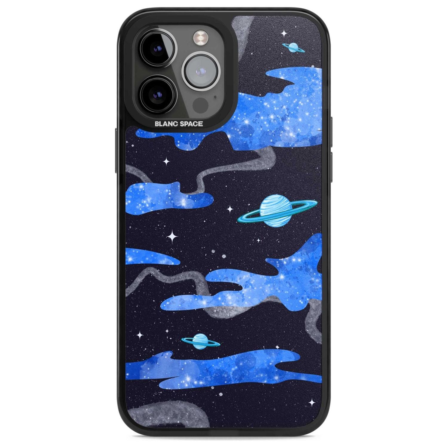 Blue Galaxy Phone Case iPhone 13 Pro Max / Magsafe Black Impact Case Blanc Space