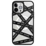 Caution Tape (Clear) Not Cute Just Psycho Phone Case iPhone 13 Pro Max / Magsafe Black Impact Case Blanc Space