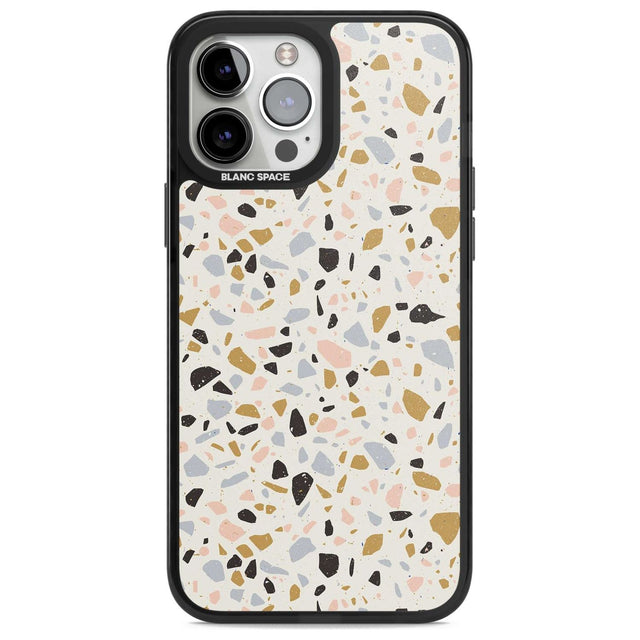 Pale Pink, Blue, & Mocha Terrazzo Pattern Phone Case iPhone 13 Pro Max / Magsafe Black Impact Case Blanc Space