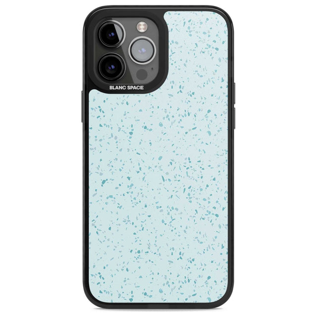 Light Blue Terrazzo Pattern Phone Case iPhone 13 Pro Max / Magsafe Black Impact Case Blanc Space
