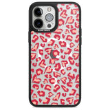 Heart Leopard Print Phone Case iPhone 13 Pro Max / Magsafe Black Impact Case Blanc Space